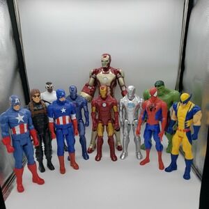 Marvel Titan Hero Series 12-15 inch Lot Of 11 Figures Iron‎ Man Captain America